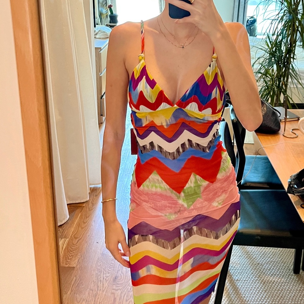 COPY - Missoni tankini / can be worn as a dress or ruched up as a top